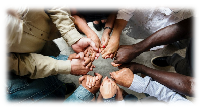 Christian believers praying together in faith and intercession